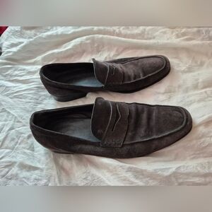 Tod's Suede Loafers Size 8 Mens Dark Brown